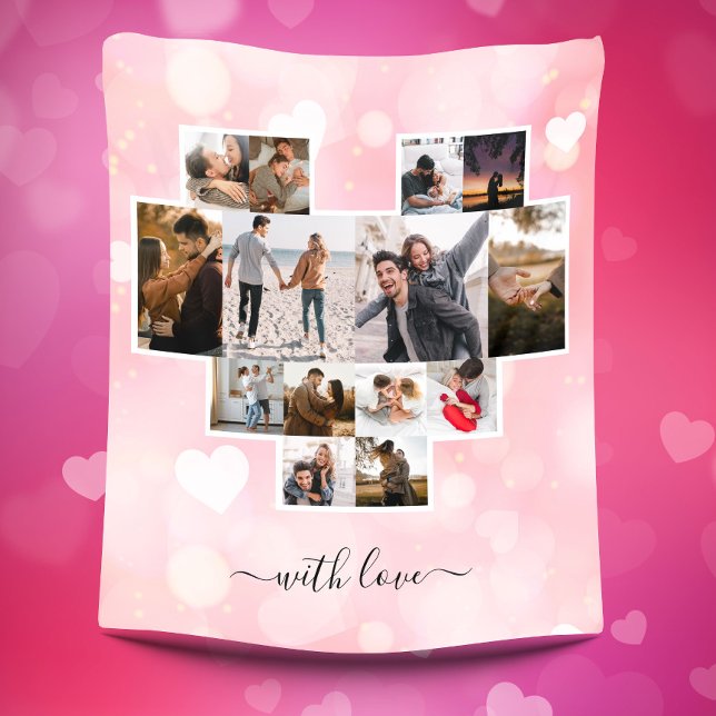 Couverture Polaire Collage de photos d'amour (Créateur téléchargé)