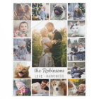 Collage de photos de famille 15 images + nom gris 