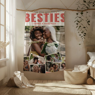 Couverture Polaire Collage de photos de meilleures amies modernes A