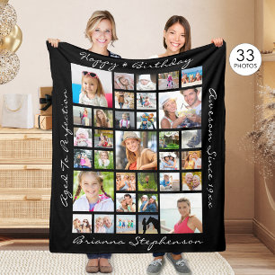 Couverture Polaire Collage de photos personnalisé pour anniversaire 3
