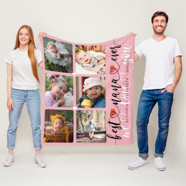Couverture Polaire Collage photo Best Nana Ever (En situation)