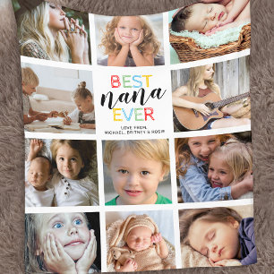 Couverture Polaire Collage photo Best Nana Ever