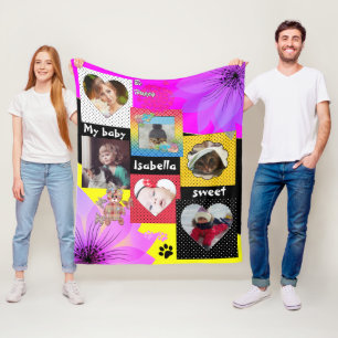 Couverture Polaire Collage photo chic, votre photo