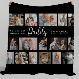 Couverture Polaire Collage photo de 18 souvenirs pour Papa