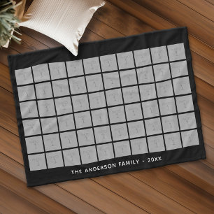 Couverture Polaire Collage photo de 60 Carrés avec texte simple