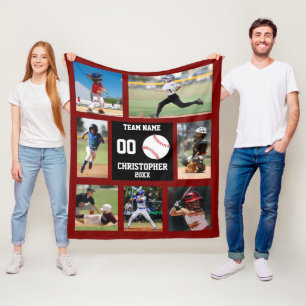 Couverture Polaire Collage photo de baseball