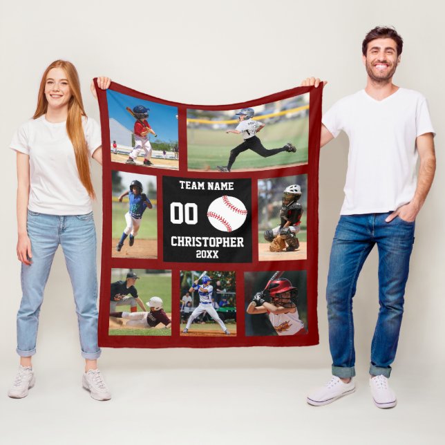 Couverture Polaire Collage photo de baseball (En situation)
