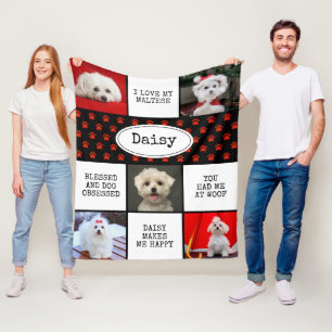 Couverture Polaire Collage photo de chien d'animaux de compagnie