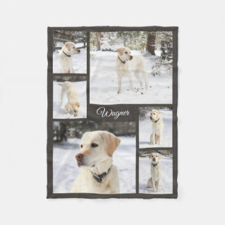Couverture Polaire Collage photo de compagnie doux et cosy noir