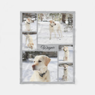 Couverture Polaire Collage photo de compagnie grise doux et cosy