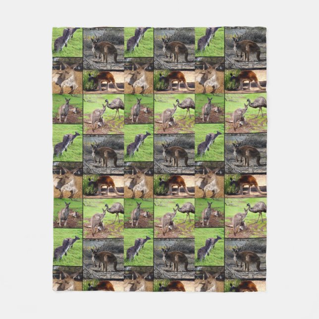 Couverture Polaire Collage photo de Kangaroo, (Devant)