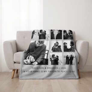 Couverture Polaire Collage photo de petite amie ensemble pour toujour