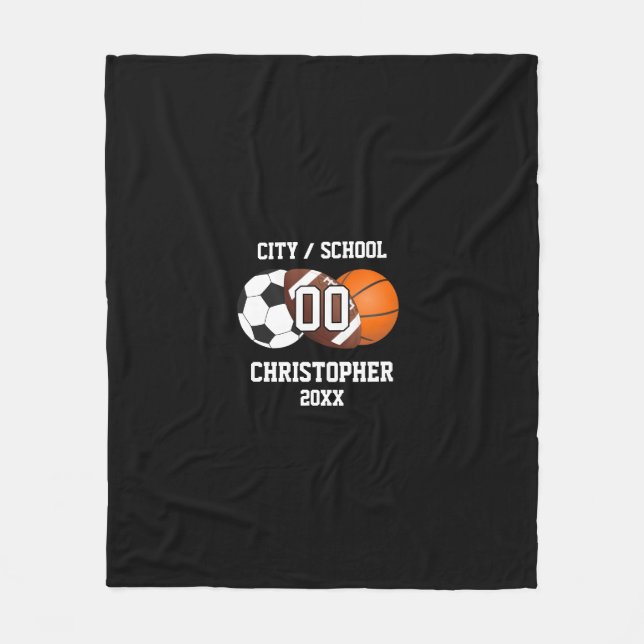 Couverture Polaire Collage photo de sport (Devant)