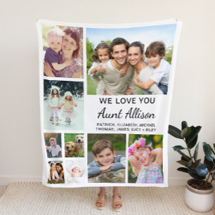Couverture Polaire Collage photo de tante