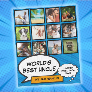 Couverture Polaire Collage photo de Uncle Fun Cool Modern Comic