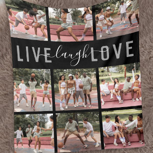 Couverture Polaire Collage photo d'une citation d'amour de Laugh