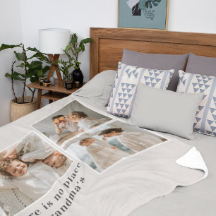 Couverture Polaire Collage photo et devis cadeau de la meilleure gran