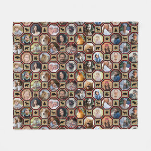 Couverture Polaire Collage Photo Famille 28 Plaid Buffalo Rouge
