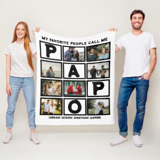 Couverture Polaire Collage photo Grandpa Papo 8