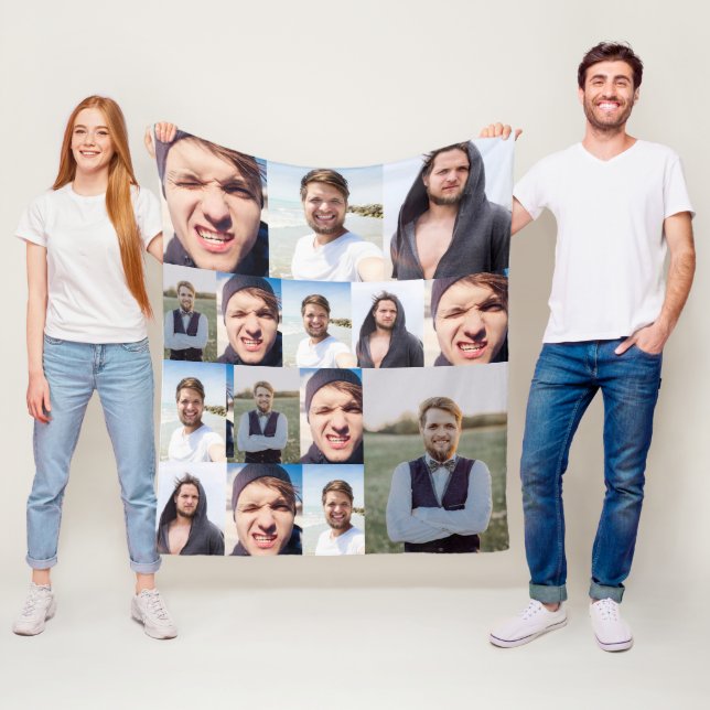 Couverture Polaire Collage photo Mettez votre visage sur un (En situation)