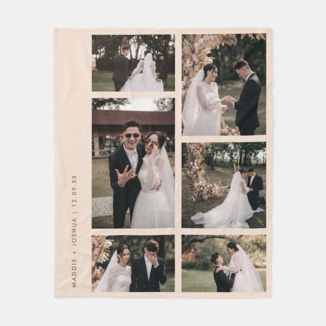 Couverture Polaire Collage photo minimum de 6 couples Neutre (Devant)