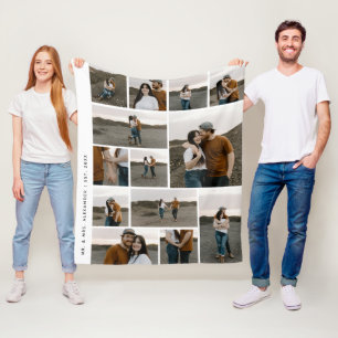 Couverture Polaire Collage photo moderne de 13 editable couleur