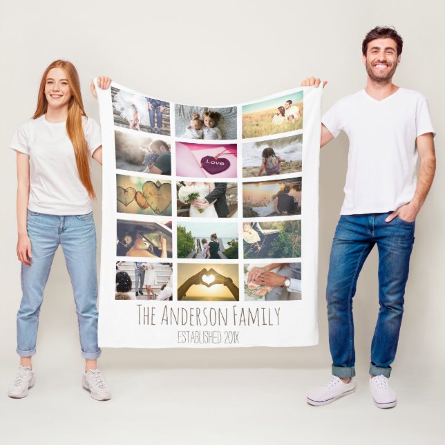 Couverture Polaire Collage photo personnalisé (En situation)