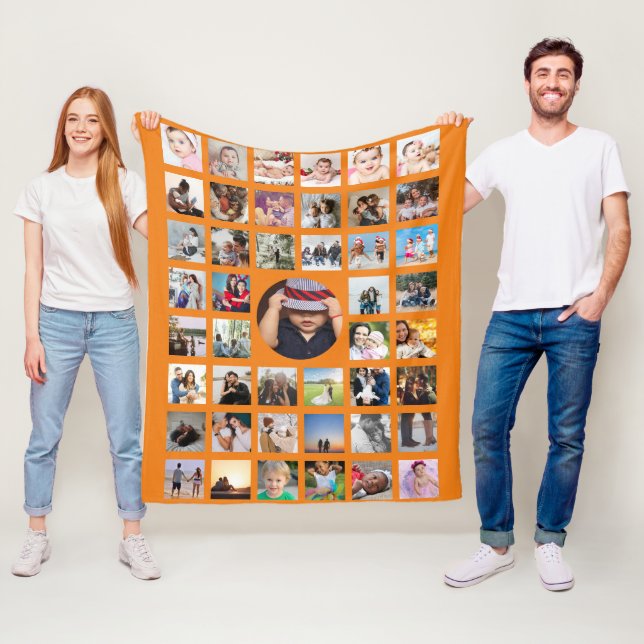 Couverture Polaire Collage photo Personnalisé do-it-yourself personna (En situation)