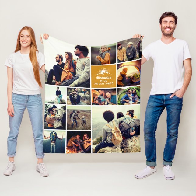 Couverture Polaire Collage photo personnalisé "Wild Adventures" (En situation)