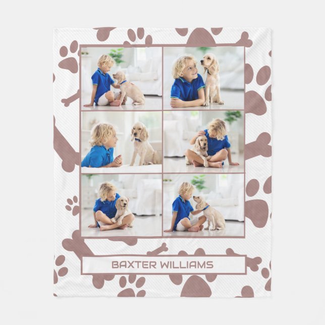 Couverture Polaire Collage photo pour animaux familiers Nom Empreinte (Devant)