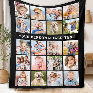 Couverture Polaire Collage photo simple Customisé mignon 20 photo