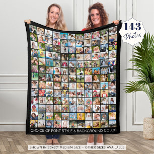 Couverture Polaire Collage photo simple de 143 Carrés personnalisé