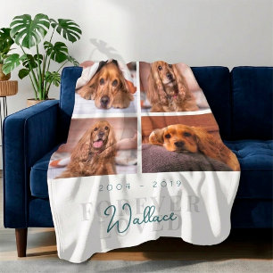Couverture Polaire Collage photo souvenir pour chien de compagnie aim