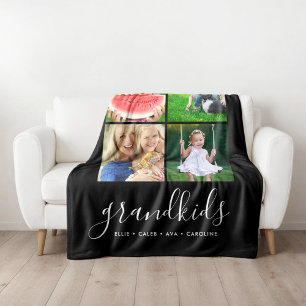 Couverture Polaire Collage photo sur mesure de petits enfants Monogra