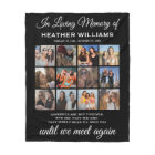 Collage photo Sympathy Memorial Fleece Blanket