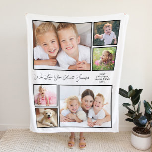 Couverture Polaire Collage photo tante Blanc