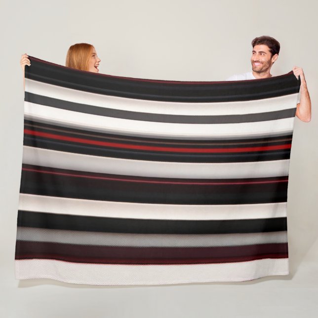 Couverture Polaire Collection Abstraite Red Black Lines tendance (En situation)