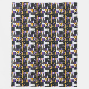 Couverture Polaire Collection d'arbres de Noël Vintage