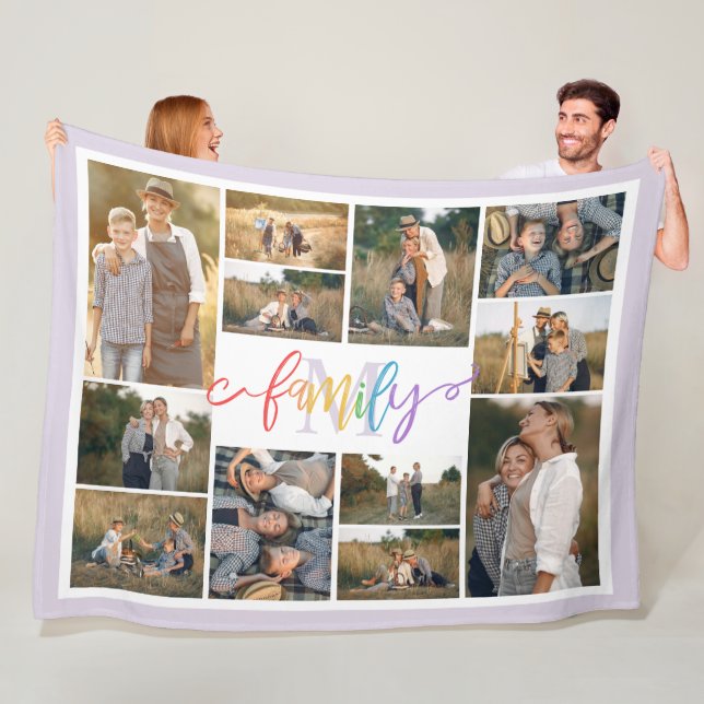 Couverture Polaire Collection de photos monogrammes de la famille Rai (En situation)