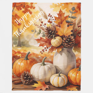 Couverture Polaire Collection de Thanksgiving d'automne moderne doré