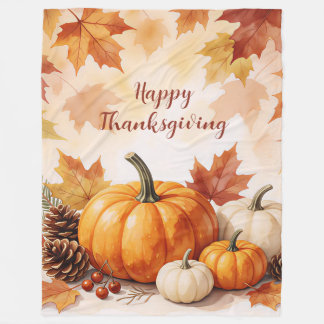 Couverture Polaire Collection de Thanksgiving d'automne tendance doré