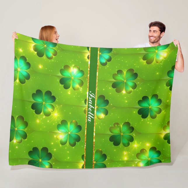 Couverture Polaire Collection de trèfle de la Saint Patrick populaire (En situation)