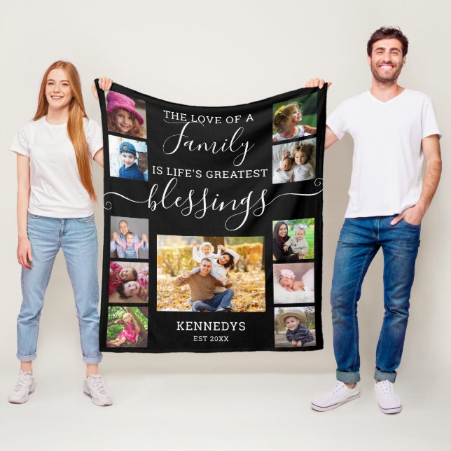 Couverture Polaire Collection photo moderne 11 Famille Love Citation  (En situation)