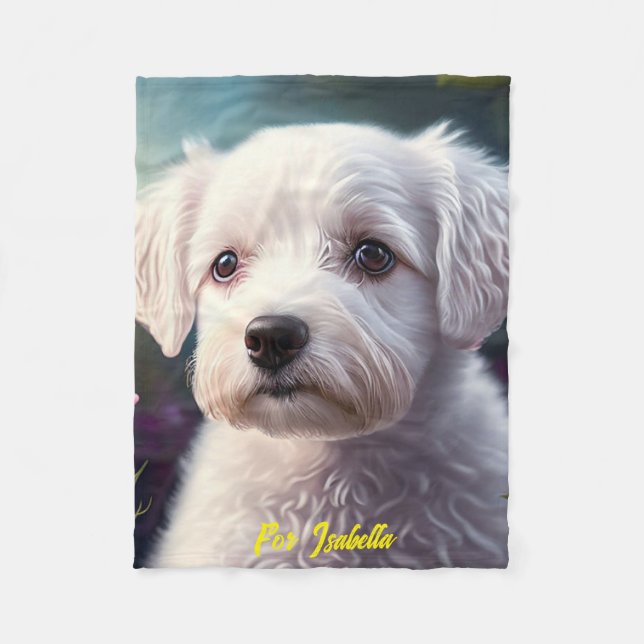 Couverture Polaire Collection rose Et Chien Sucré (Devant)