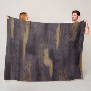 Couverture Polaire Colles douces Abstraites Plum profond & Or