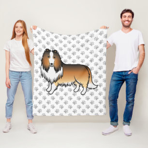 Couverture Polaire Colley Rough Sable Chien de Dessin Animé Mignon & 