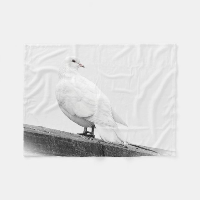 Couverture Polaire Colombe de blanc (Devant (Horizontal))