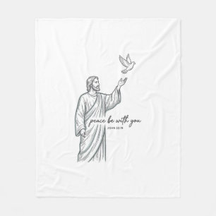 Couverture Polaire Colombe de la Paix Soit Avec Vous Chemise Vintage