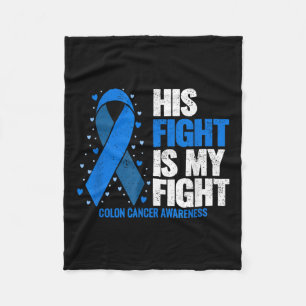 Couverture Polaire Colon Cancer Son combat est mon combat Colon Cance