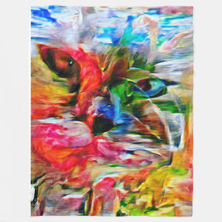 Couverture Polaire Coloré Abstrait expressionniste Art Chat Imprimer"